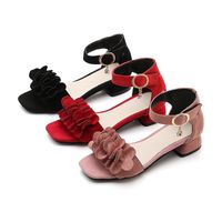 Women's Fashion Solid Color Open Toe Ankle Strap Sandals main image 4