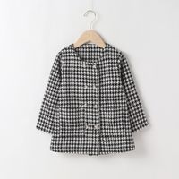 Fashion Houndstooth Polyester Girls Outerwear sku image 1