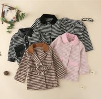 Fashion Houndstooth Polyester Girls Outerwear main image 1