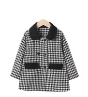 Fashion Houndstooth Polyester Girls Outerwear main image 4