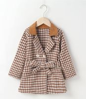 Fashion Houndstooth Polyester Girls Outerwear main image 2