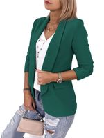 Women's Simple Style Solid Color Pocket Patchwork Placket Coat Blazer main image 5