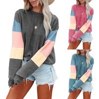 Women's Hoodie Long Sleeve Hoodies & Sweatshirts Patchwork Fashion Rainbow main image 2