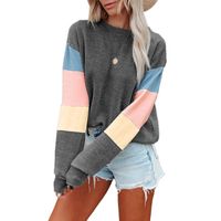 Women's Hoodie Long Sleeve Hoodies & Sweatshirts Patchwork Fashion Rainbow main image 6