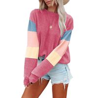 Women's Hoodie Long Sleeve Hoodies & Sweatshirts Patchwork Fashion Rainbow main image 4