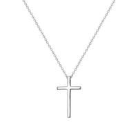 Simple Style Cross Sterling Silver Plating Pendant Necklace sku image 1