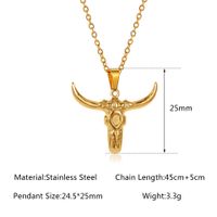 Ethnic Style Cattle Stainless Steel Plating Necklace 1 Piece main image 4