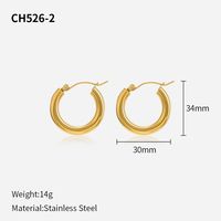 Simple Style Solid Color Stainless Steel Plating Hoop Earrings 1 Pair sku image 2