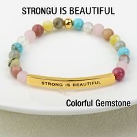 Simple Style Letter Stainless Steel Natural Stone Plating Bracelets 1 Piece sku image 2