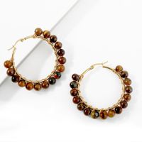 Fashion Circle Stainless Steel Beaded Plating Earrings 1 Pair sku image 2