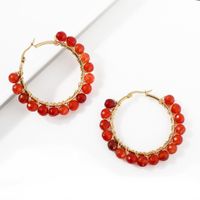 Fashion Circle Stainless Steel Beaded Plating Earrings 1 Pair main image 3