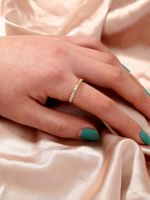 Wholesale Jewelry Micro-inlaid White Zircon Wave Copper Ring Nihaojewelry sku image 3
