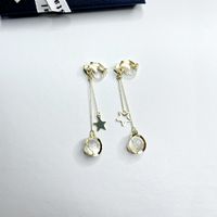 Fashion Round Heart Shape Flower Brass Inlay Artificial Pearls Rhinestones Opal Ear Clips 1 Pair sku image 33