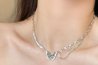 Toller Stil Herzform Perle Schmetterling Titan Stahl Überzug Inlay Künstliche Edelsteine Halskette Mit Anhänger 1 Stück sku image 22