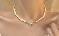 Toller Stil Herzform Perle Schmetterling Titan Stahl Überzug Inlay Künstliche Edelsteine Halskette Mit Anhänger 1 Stück sku image 18