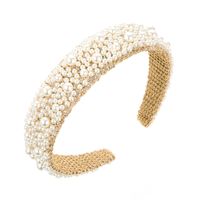 Elegant Luxurious Solid Color Cloth Inlay Artificial Pearls Hair Band main image 2