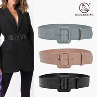 Casual Solid Color Leather Buckle Women's Leather Belts 1 Piece sku image 4