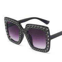 Vintage Style Fashion Color Block Ac Square Diamond Full Frame Women's Sunglasses sku image 10