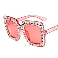 Vintage Style Fashion Color Block Ac Square Diamond Full Frame Women's Sunglasses sku image 11