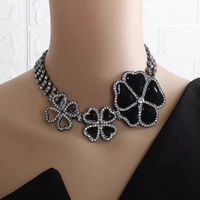 Fashion Flower Alloy Plating Inlay Rhinestones Women's Bracelets Necklace 1 Piece main image 5