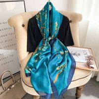 Women's Elegant Flower Satin Silk Scarves main image 1