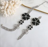 Fashion Flower Alloy Plating Inlay Rhinestones Women's Bracelets Necklace 1 Piece main image 2