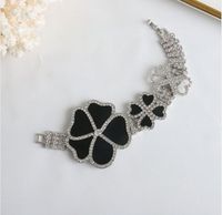 Fashion Flower Alloy Plating Inlay Rhinestones Women's Bracelets Necklace 1 Piece sku image 1