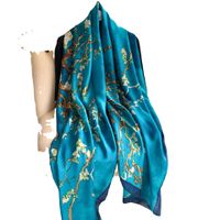 Women's Elegant Flower Satin Silk Scarves main image 4