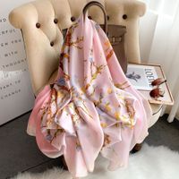 Women's Elegant Flower Satin Silk Scarves main image 5