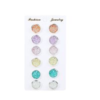 6 Paires Style Simple Rond Placage Alliage Boucles D'oreilles main image 1