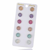 6 Pairs Simple Style Round Plating Alloy Ear Studs sku image 1