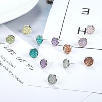 6 Pairs Simple Style Round Plating Alloy Ear Studs main image 3