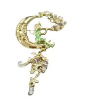Retro Human Moon Alloy Beaded Plating Inlay Artificial Gemstones Women's Brooches 1 Piece main image 4