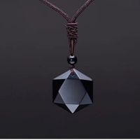 Fashion Hexagram Obsidian Unisex Pendant Necklace 1 Piece sku image 1