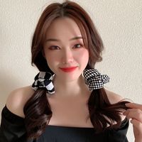 Simple Style Checkered Cloth Hair Tie 1 Piece main image 2