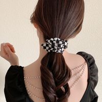 Simple Style Checkered Cloth Hair Tie 1 Piece main image 3
