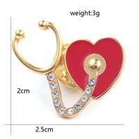Moda Humano Electrocardiograma Forma De Corazón Aleación Esmalte Embutido Diamantes De Imitación Unisexo Broches sku image 3