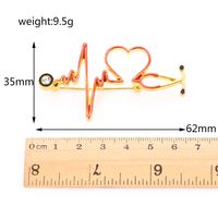 Fashion Human Electrocardiogram Heart Shape Alloy Enamel Inlay Rhinestones Unisex Brooches sku image 17