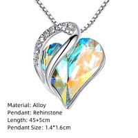 Fashion Heart Shape Artificial Crystal Plating Rhinestones Pendant Necklace 1 Piece main image 2