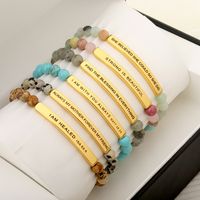 Simple Style Letter Stainless Steel Natural Stone Plating Bracelets 1 Piece main image 4
