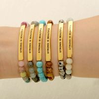 Simple Style Letter Stainless Steel Natural Stone Plating Bracelets 1 Piece main image 1