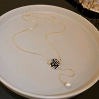 Style Vintage Lettre Alliage Incruster Perles Artificielles Strass Femmes Collier 1 Pièce sku image 26