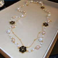 Style Vintage Lettre Alliage Incruster Perles Artificielles Strass Femmes Collier 1 Pièce sku image 60