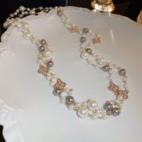 Estilo Vintage Letra Aleación Embutido Perlas Artificiales Diamantes De Imitación Mujeres Collar 1 Pieza sku image 67