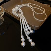 Vintage Style Letter Alloy Inlay Artificial Pearls Rhinestones Women's Necklace 1 Piece sku image 11