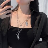 Vintage Style Letter Alloy Inlay Artificial Pearls Rhinestones Women's Necklace 1 Piece sku image 36