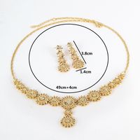 1 Set Retro Flower Copper Plating Unisex Earrings Necklace Jewelry Set main image 4