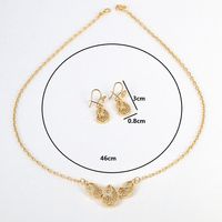 1 Set Retro Flower Copper Plating Unisex Earrings Necklace Jewelry Set main image 6