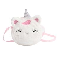 Girl's Small All Seasons Plush Cartoon Cute Round Zipper Coin Purse sku image 1