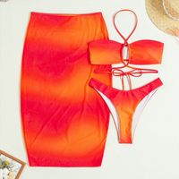 Women's Sexy Gradient Color 3 Piece Set Tankinis main image 4